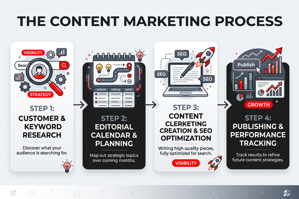 Content marketing blog article performance report by Four States Marketing
